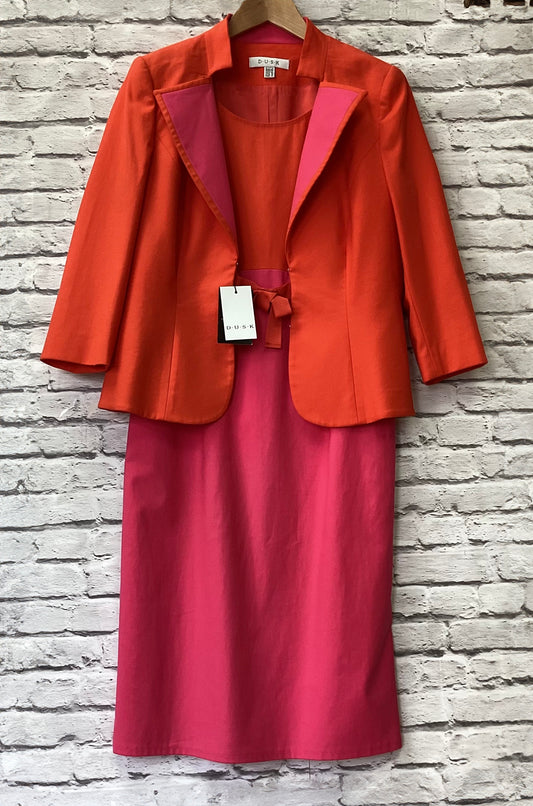 D.U.S.K Dress Suit Brand New Size 14 Orange Fuchsia