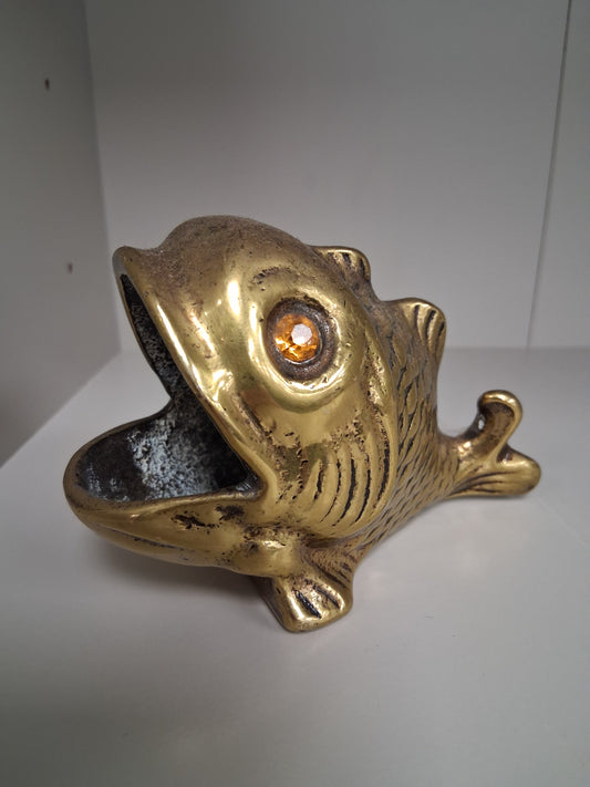 Vintage Brass Fish Ash Tray