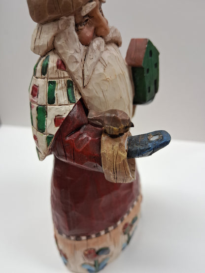 Jim Shore 2002 Heartwood Creek Santa With Birds Ornament