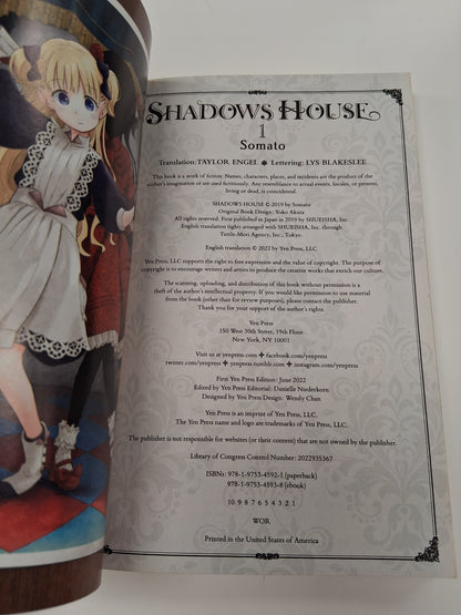 Shadow House 1 By Somato Manga Comic Book