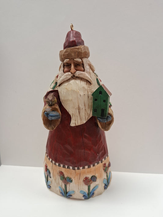 Jim Shore 2002 Heartwood Creek Santa With Birds Ornament