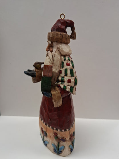 Jim Shore 2002 Heartwood Creek Santa With Birds Ornament