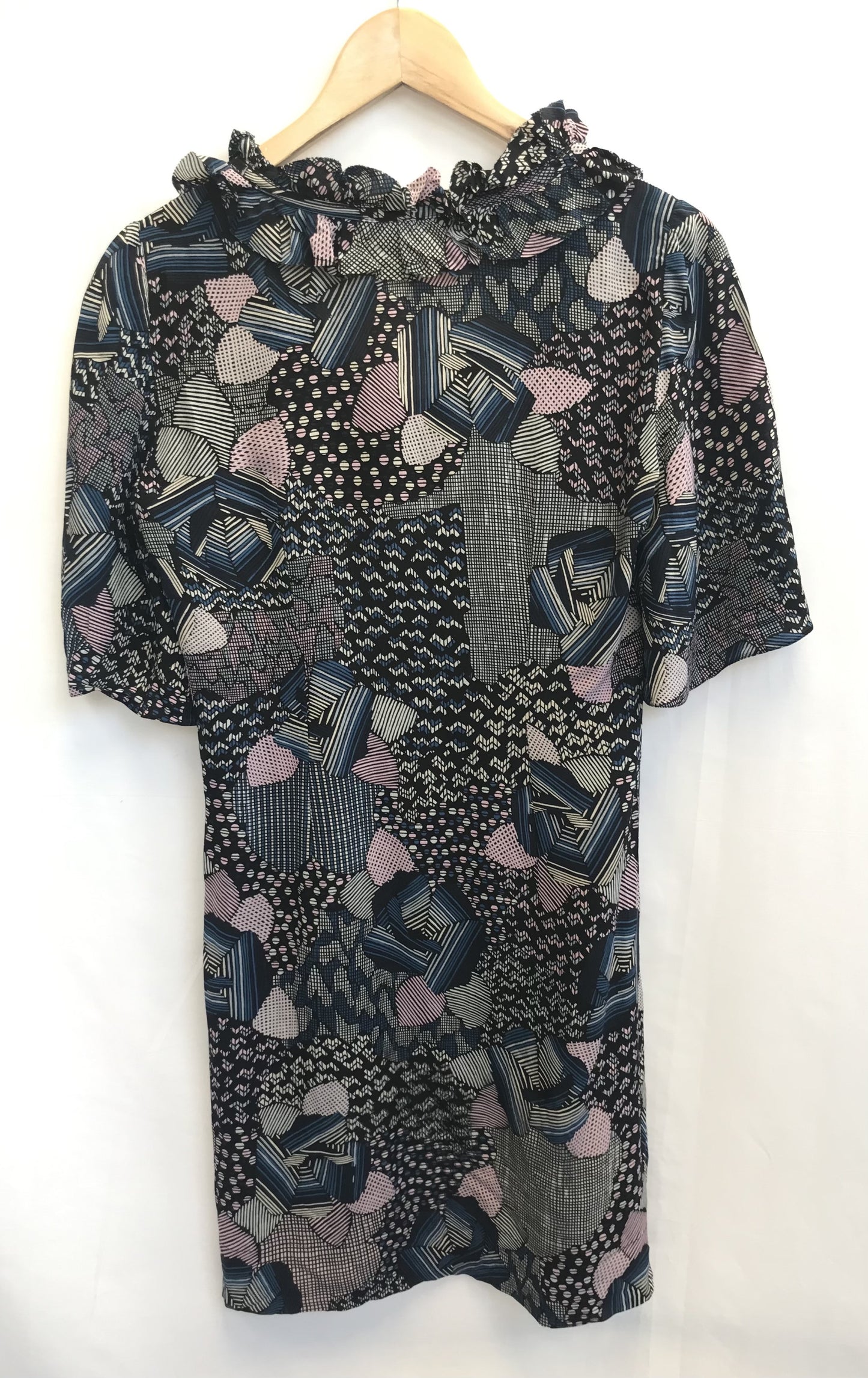 Kristina Ti 100% Silk Patterned Dress, Size S/M