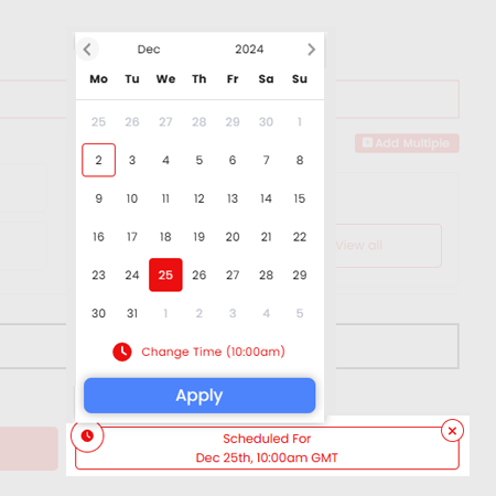 A screenshot of a calendar