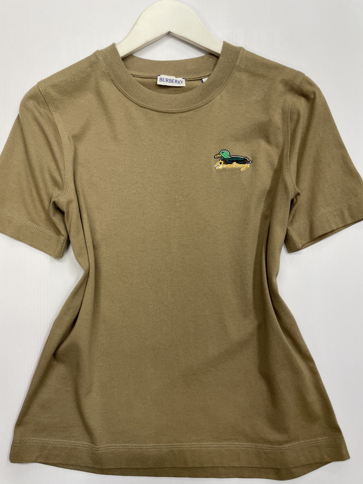 Burberry Khaki Duck Embroidered T-Shirt Size XS
