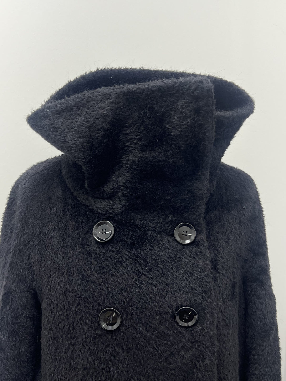 Max Mara Black Teddy Coat Size 12
