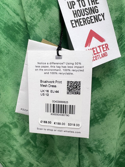 Whistles Green Mesh Dress Size 16 BNWT