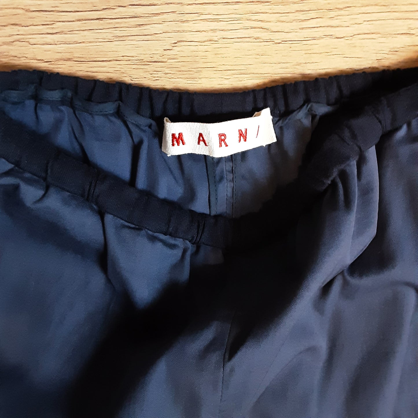 Marni Cotton and Silk Navy Trousers Size 10