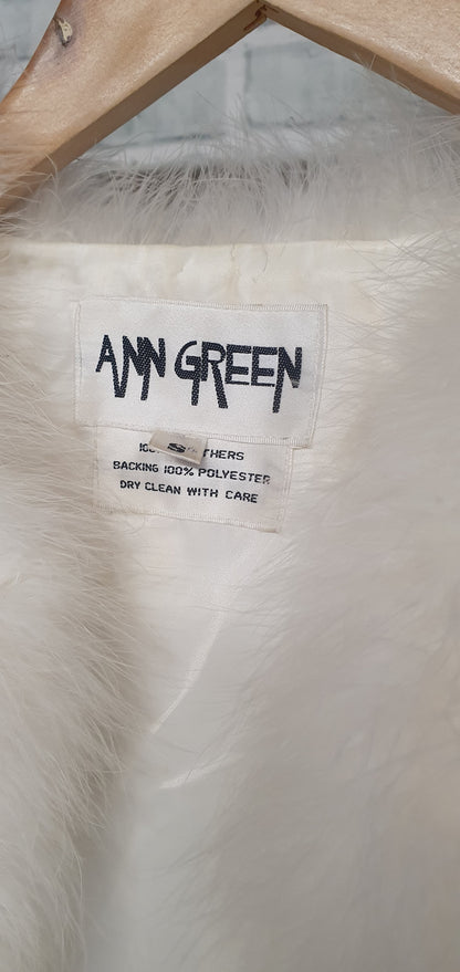 Vintage Ann Green Feather Jacket Size Small