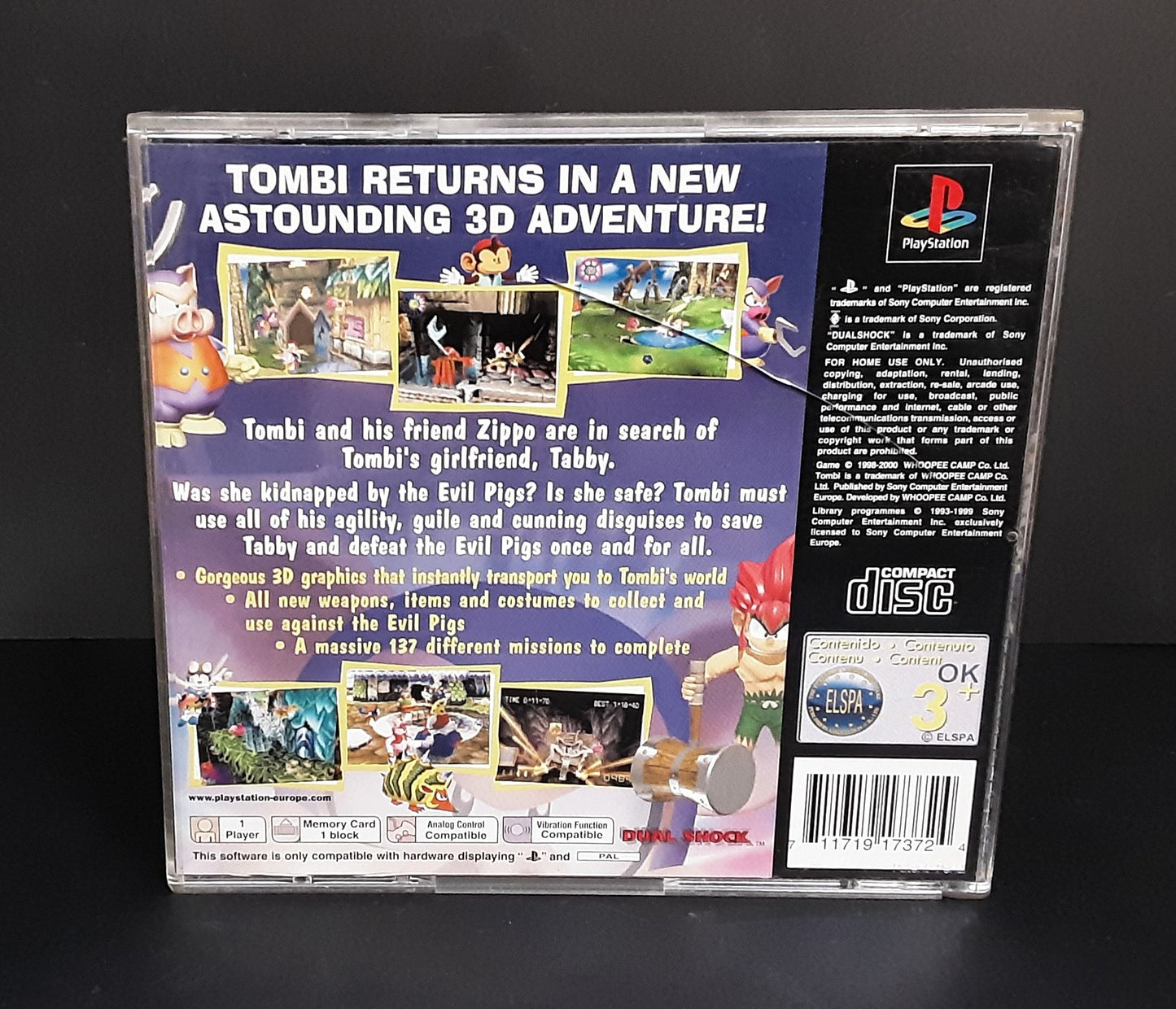 Tombi! 2 PS1 Game Black Label with Manual