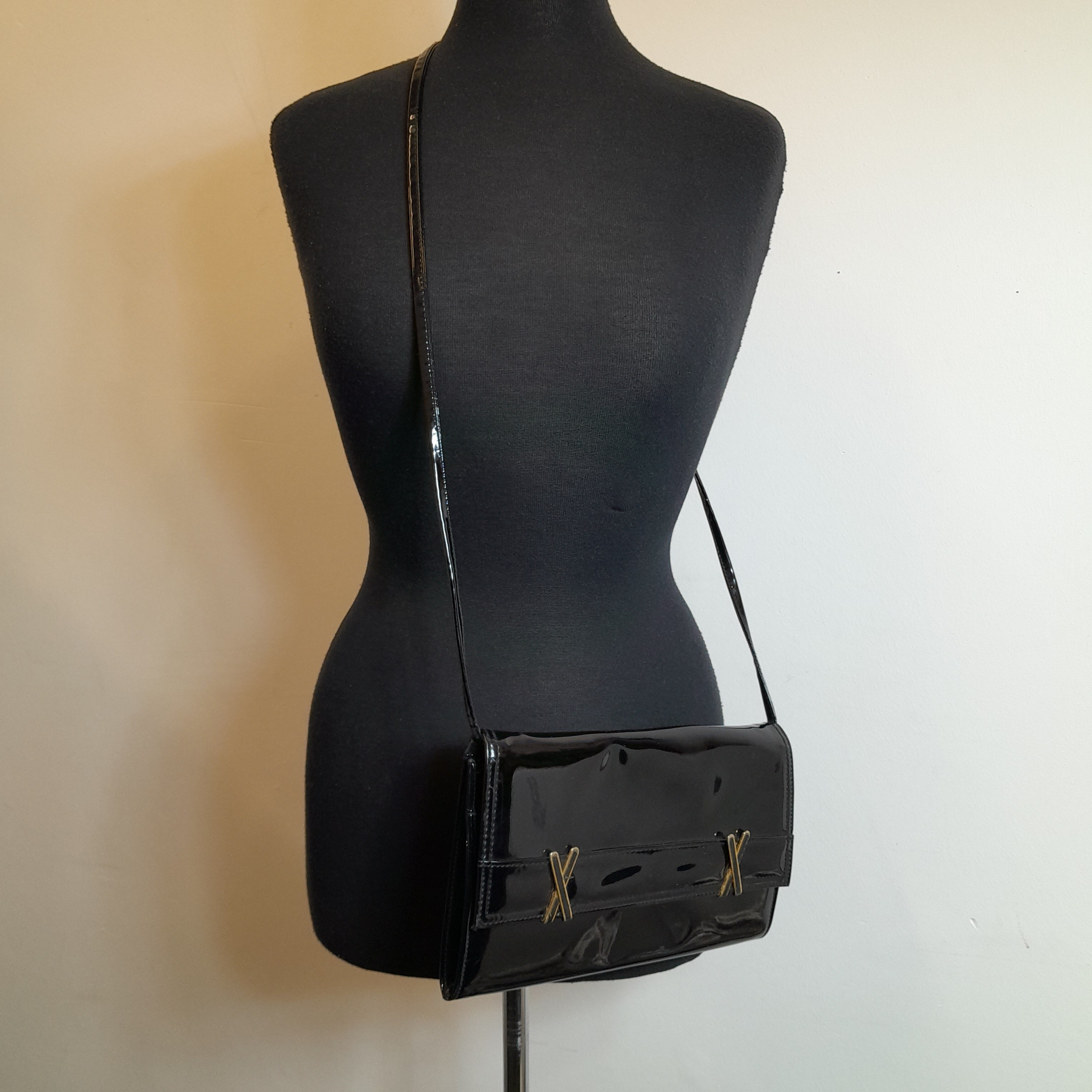 Vintage 80 s Jane Shilton Japelle Patent Leather Hand Bag Shop