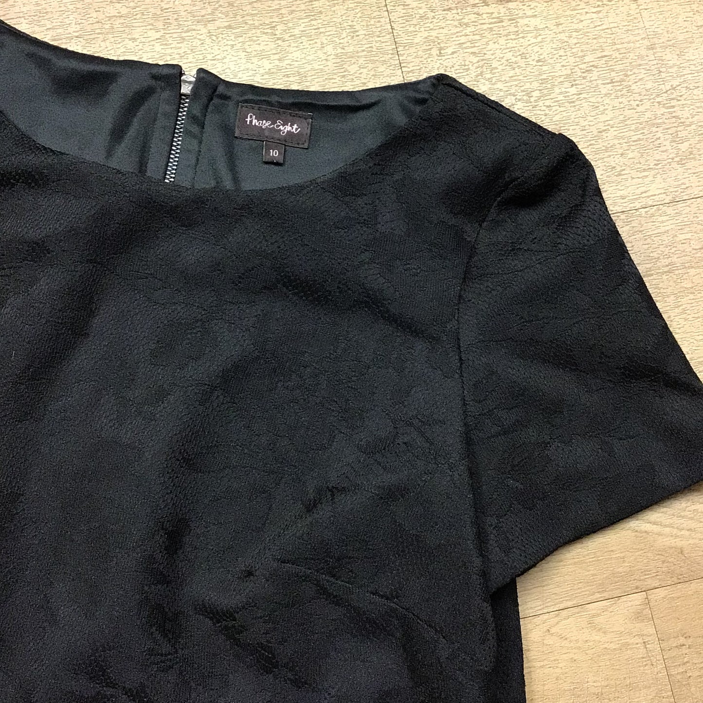 Phase Eight Black Embroidered Top Size 10