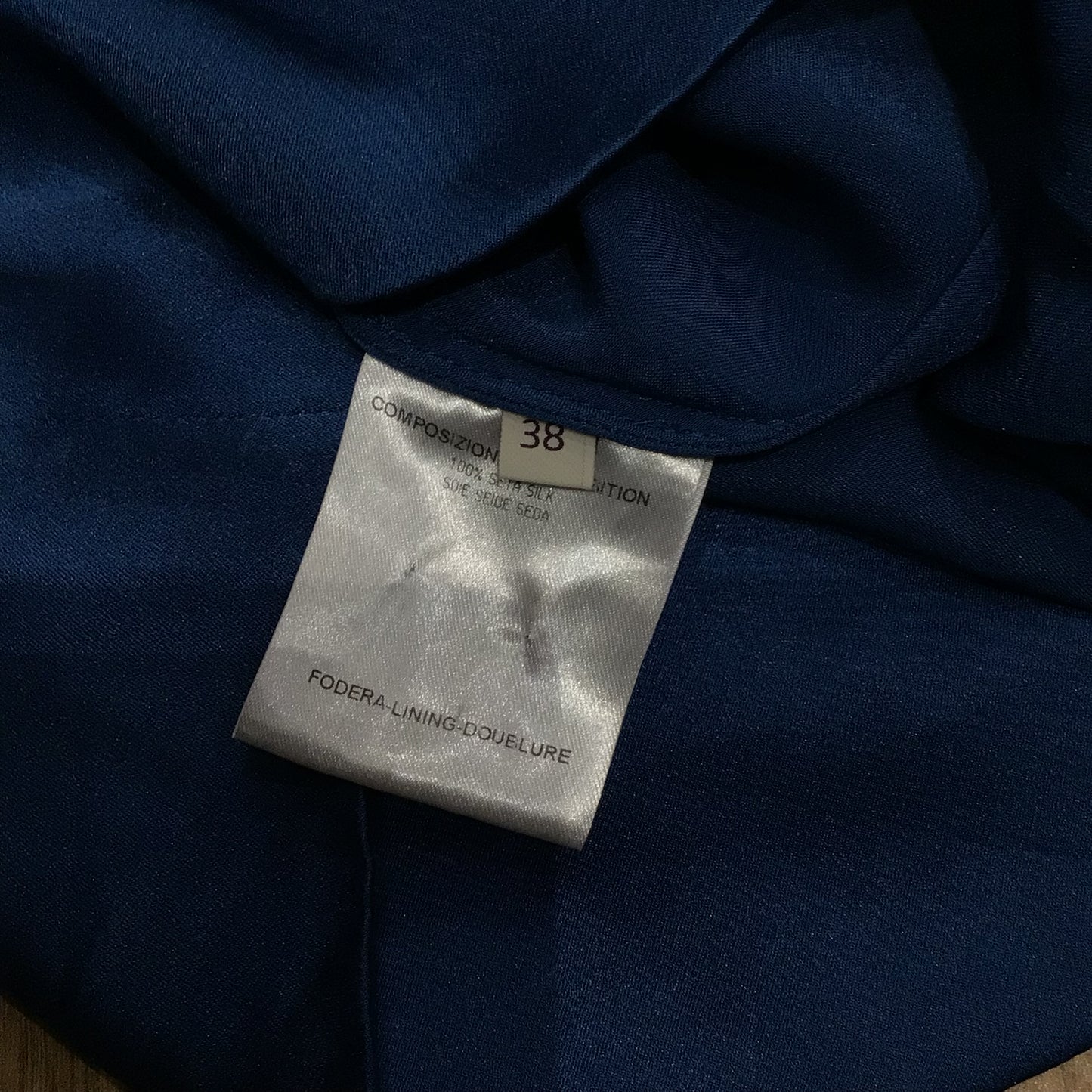 Stella McCartney Off Shoulder Asymmetrical 100% Silk Blue Dress Size 10