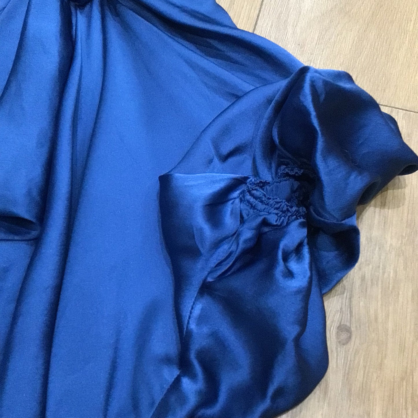 Stella McCartney Off Shoulder Asymmetrical 100% Silk Blue Dress Size 10