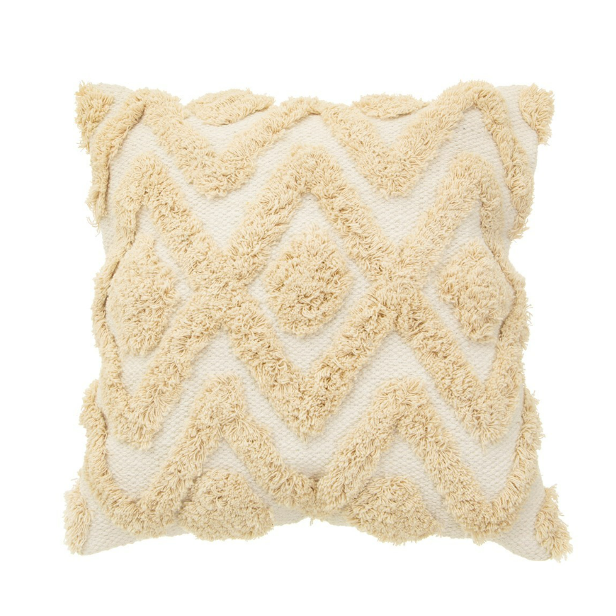 front facing image of tufted blanca cushion showing diamond tufting detailing