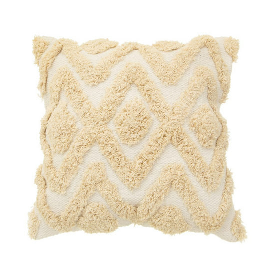 front facing image of tufted blanca cushion showing diamond tufting detailing